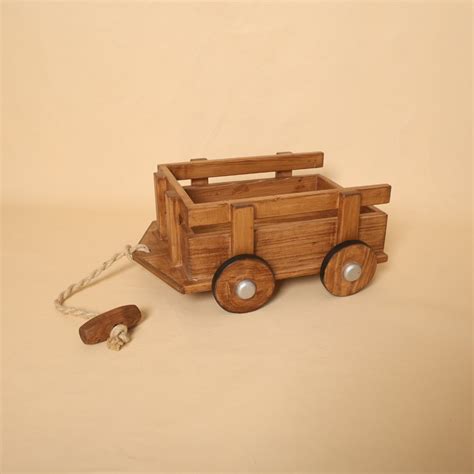 Wooden Cart Baby Prop with Rope Handle – whiteihf