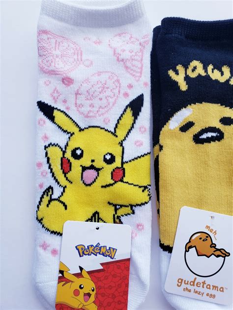 Buy Bundle lot Pikachu Pokemon Eevee Gudetama ankle socks Pair! One ...