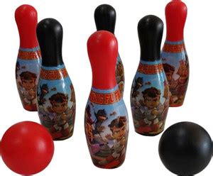 Chhota Bheem Kung Fu Bheem 6 Pins/2 Balls Bowling Set For Kids Bowling ...