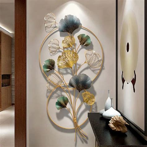 RINGTREE M Wall Art – Luxurious Ginkgo Leaf Metal Wall Sculpture with ...