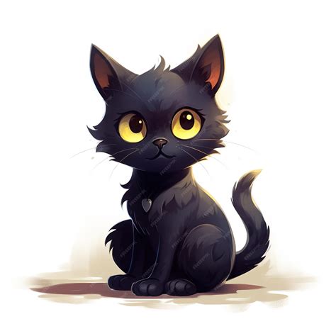 Cute black cat cartoon | Premium AI-generated image