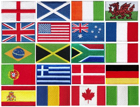 FLAG PATCHES Embroidered National Flags Sew on Iron on Country - Etsy UK
