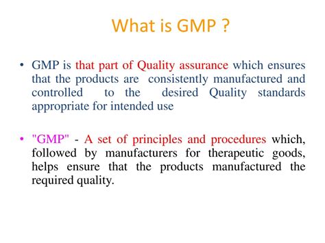 PPT - GOOD MANUFACTURING PRACTICES [GMP] PowerPoint Presentation, free download - ID:650827