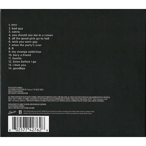 Billie Eilish - When We All Fall Asleep, Where Do We Go? CD - 0602577427626