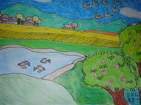 儿童画秋天的图画作品 - 儿童创意绘画大全_创意画大全图片_可爱儿童创意画教程 - 咿咿呀呀儿童手工网