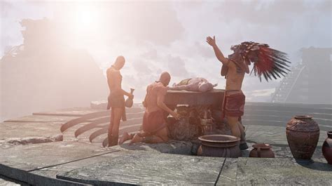 Antigua Tribu Azteca Maya Sacerdote Trae Sacrificios Humanos Render 3d ...