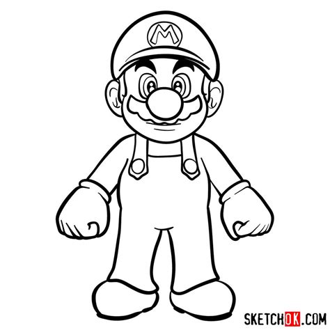 How to draw Mario from Super Mario games - Sketchok Easy Drawing Guides