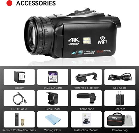 Jiusenhui 4K Video Camera Camcorder, 64MP 60FPS 18X Digital India | Ubuy
