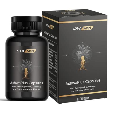 Apex Man AshwaPlus Capsules (500 mg) | With Ashwagandha, Ginseng, and ...