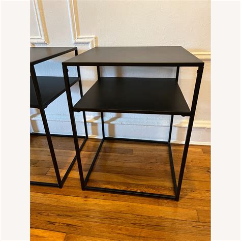 Crosley Matte Black Metal End Tables - AptDeco
