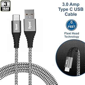 Dyazo 3.0 Amp 6 ft Nylon Braided Fast charging Type C USB Cable / Wire ...