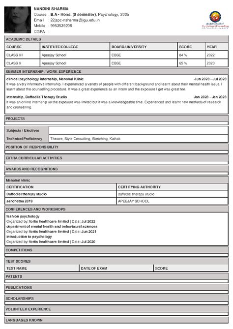 MAIN Resume - Course : Email : 22jspc-nsharma@jgu.edu Mobile ...