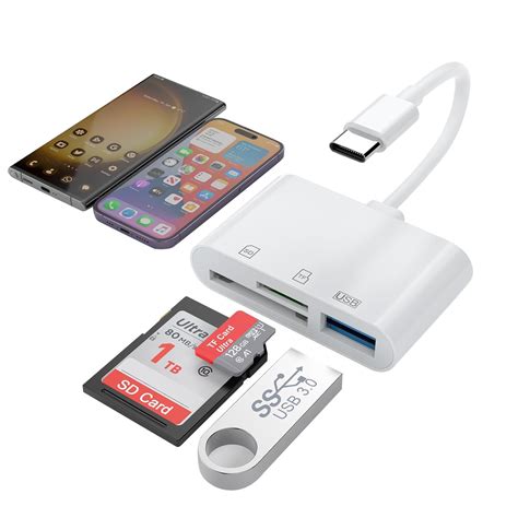 USB C to Micro SD TF Memory Card Reader, 3-in-1 USB Camera Card Reader ...