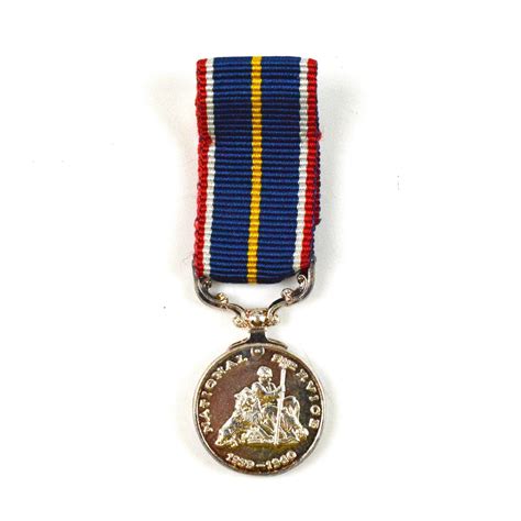 National Service Medal, Miniature - Tenniswood Militaria