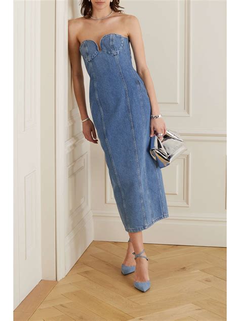 Strapless Denim Dress Midi at Sarah Kilgore blog