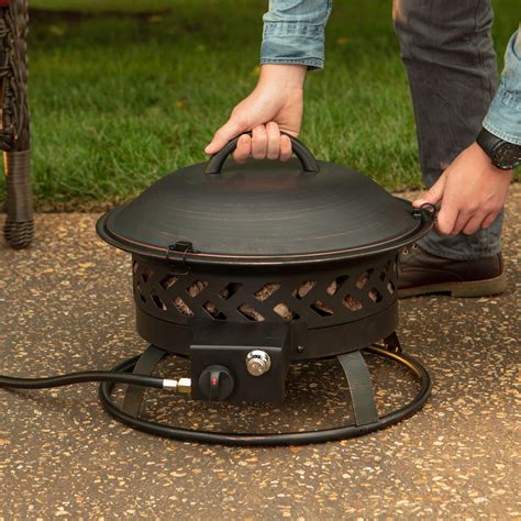 Belavi Portable Gas Fire Pit With Locking Lid at Laurie Hamlett blog