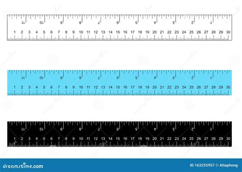 Rulers Inch And Metric Scale For A Ruler In Inches And Centimeters ...