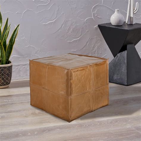Buy LEATHEROOZE Moroccan Pouf - Genuine Goatskin Leather - Bohemian ...