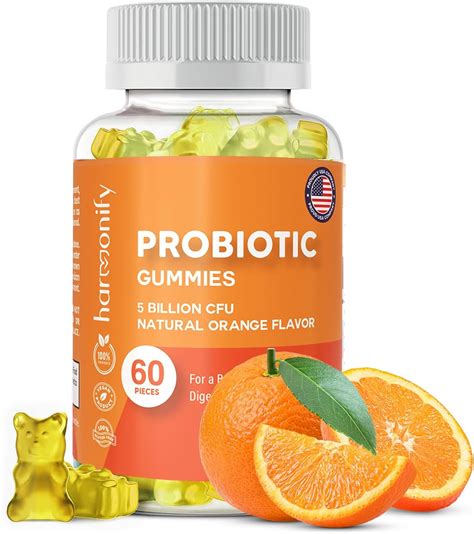 Amazon.com: HARMONIFY Probiotic Gummies 5 Billion CFU for Women & Men, Digestive Support and Gut ...