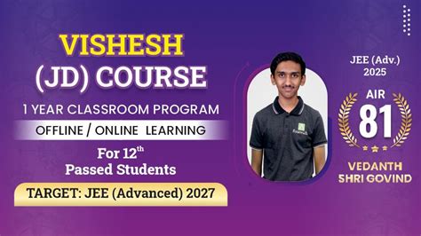 Resonance JEE Advanced Course for Dropper VISHESH (JD)