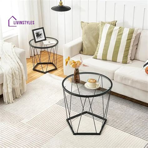 Manoj Round Glass Coffee Table for Living Room - Set of 2 – LivIn Styles