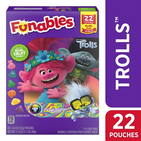Funables Fruit Flavored Fruit Snacks Trolls, 17.6oz, 22ct - Walmart.com