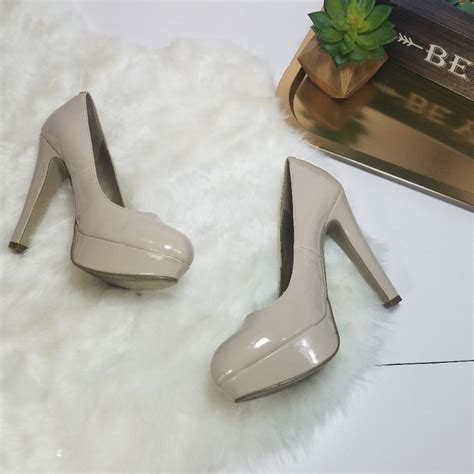 Guess Platform Heels Chunky Nude Patent. Women Size... - Depop