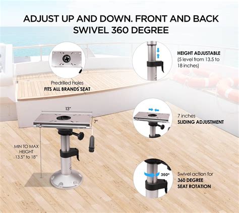 ZivPlay Aluminum Boat Seat Pedestal with Swivel & Height India | Ubuy