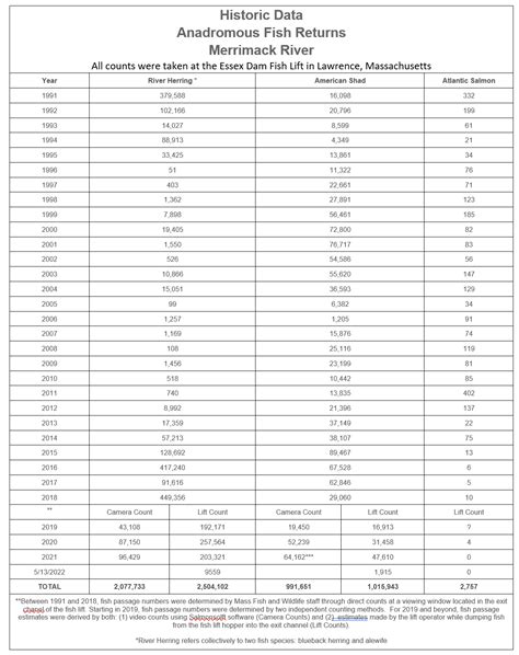 Merrimack River Anadromous Fish Returns | FWS.gov