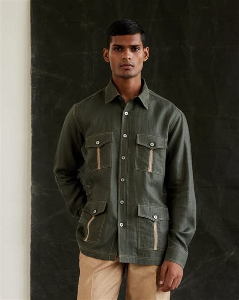 Hand Crochet Safari Shirt For Men - Top Designer Shirt For Men ...