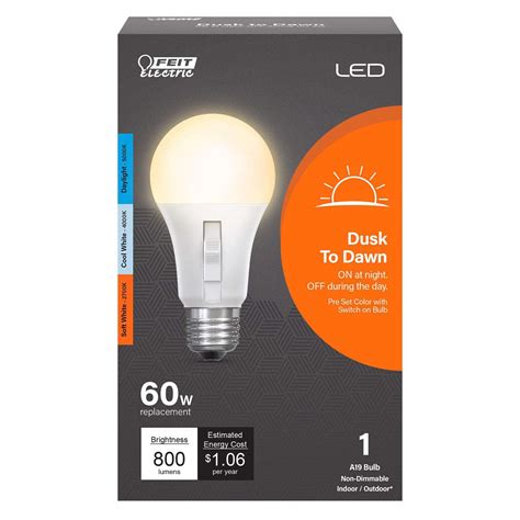 Feit Electric A19 E26 (Medium) LED Dusk to Dawn Bulb Tunable White ...
