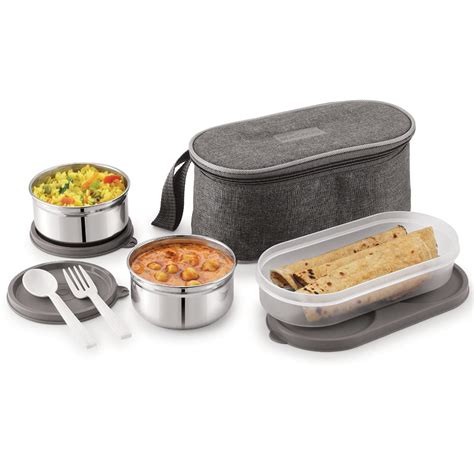Buy Magnus Feast 3 Stainless Steel Lunch Box Set | Leakproof Tiffin ...