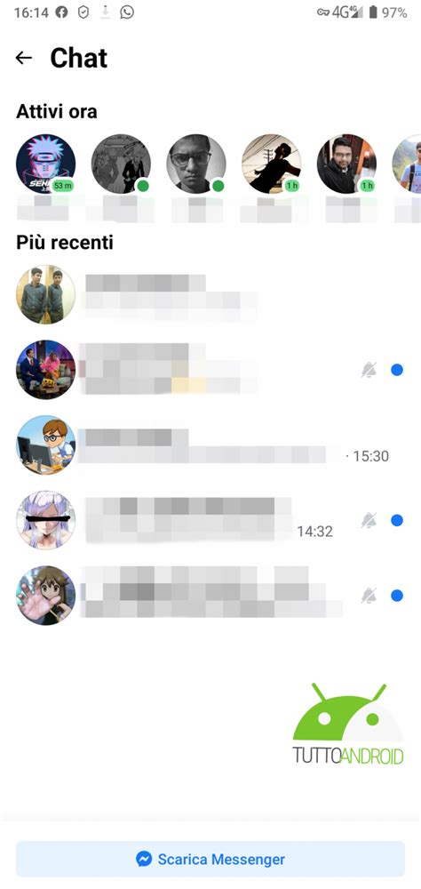 Sull'app di Facebook per Android tornano finalmente le chat