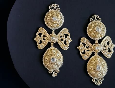 Pair 18th Century Spanish Rose-Cut Diamond and 18 K Gold Earring ...