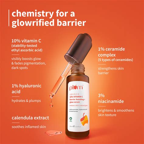 Calendula & 10% Vitamin C Barrier Boosting + Glow Serum – Plum
