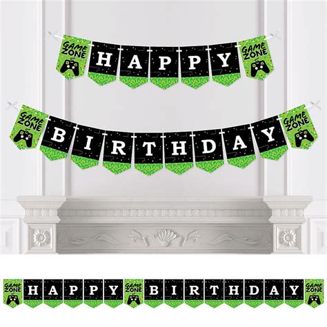 Buy Game Zone - Pixel Video Game Birthday Party Bunting Banner ...