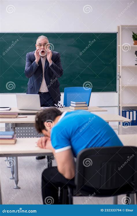 Young Male Student Sleeping in the Classroom Stock Photo - Image of ...