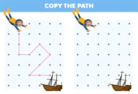 Education game for children copy the path help diver move to the ...