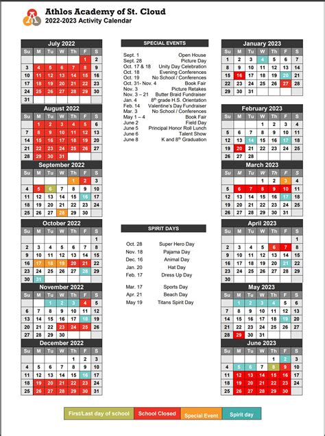 Official School Calendar - Athlos Academy of St. Cloud