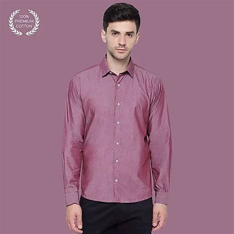 Buy Glazed Turnip Purple Chambray Cotton Shirt online | Premium Quality ...