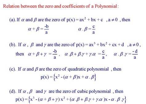 Image result for Class 12 Polynomials Formulas Chart