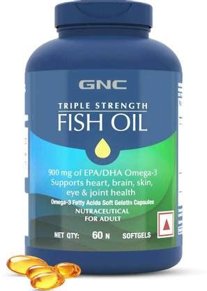 GNC Triple Strength Fish Oil - 1500 mg with 900 mg of EPA/DHA Omega 3s ...