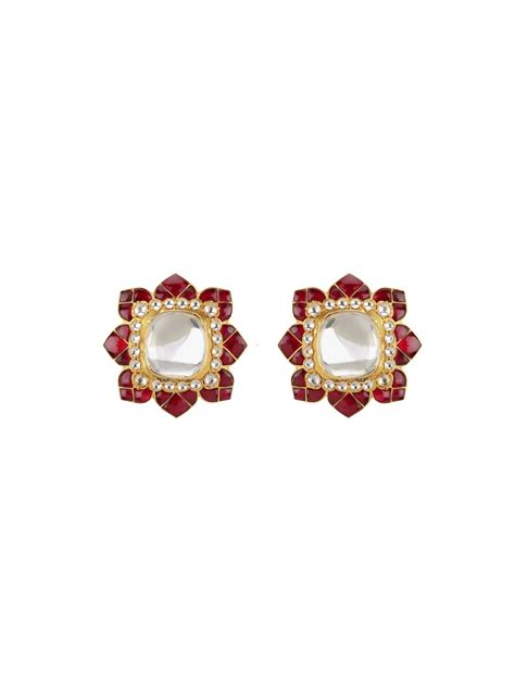 Moissanite Polki Malar Studs – Kaari