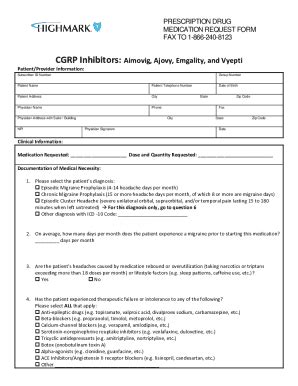 Fillable Online CGRP Inhibitors CCRD Prior Authorization Form - Cigna ...