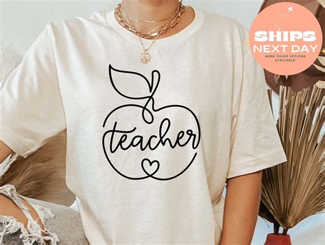 Teacher Apple Shirt, Gift for Teachers, Cute Teacher Shirt, Teacher ...