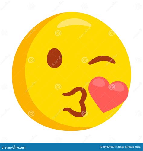 Blowing A Kiss Emoji Icon Illustration. Kissing Vector Symbol Emoticon Design Doodle Vector ...