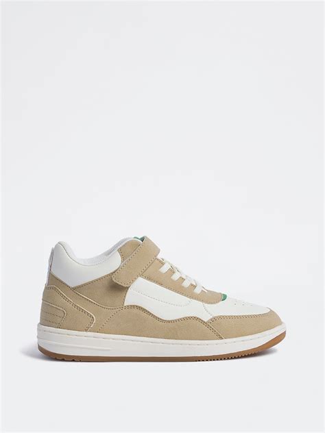 Buy Yellow Beige Perforated Lace-Up Sneakers from Westside