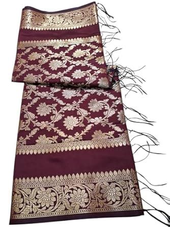 Buy N.K CREATION Women's Banarasi Silk Woven design jacquard Malti Zari ...
