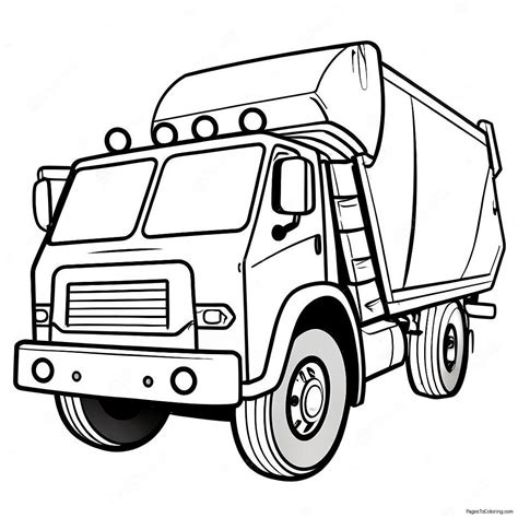 Garbage Truck Coloring Page (501-405)