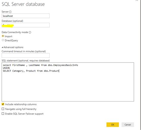 Use advanced power query editor to use SQL stateme... - Microsoft ...